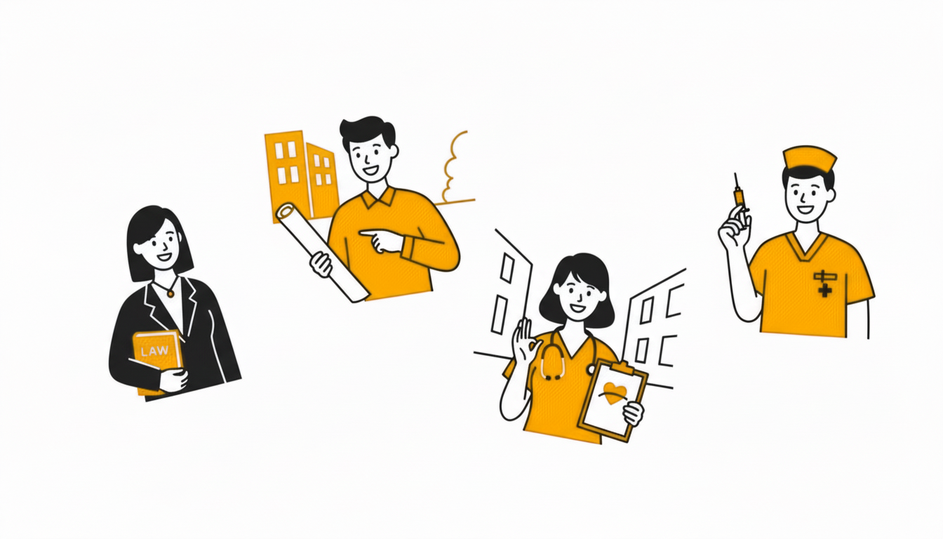 Profesionales de distintas carreras